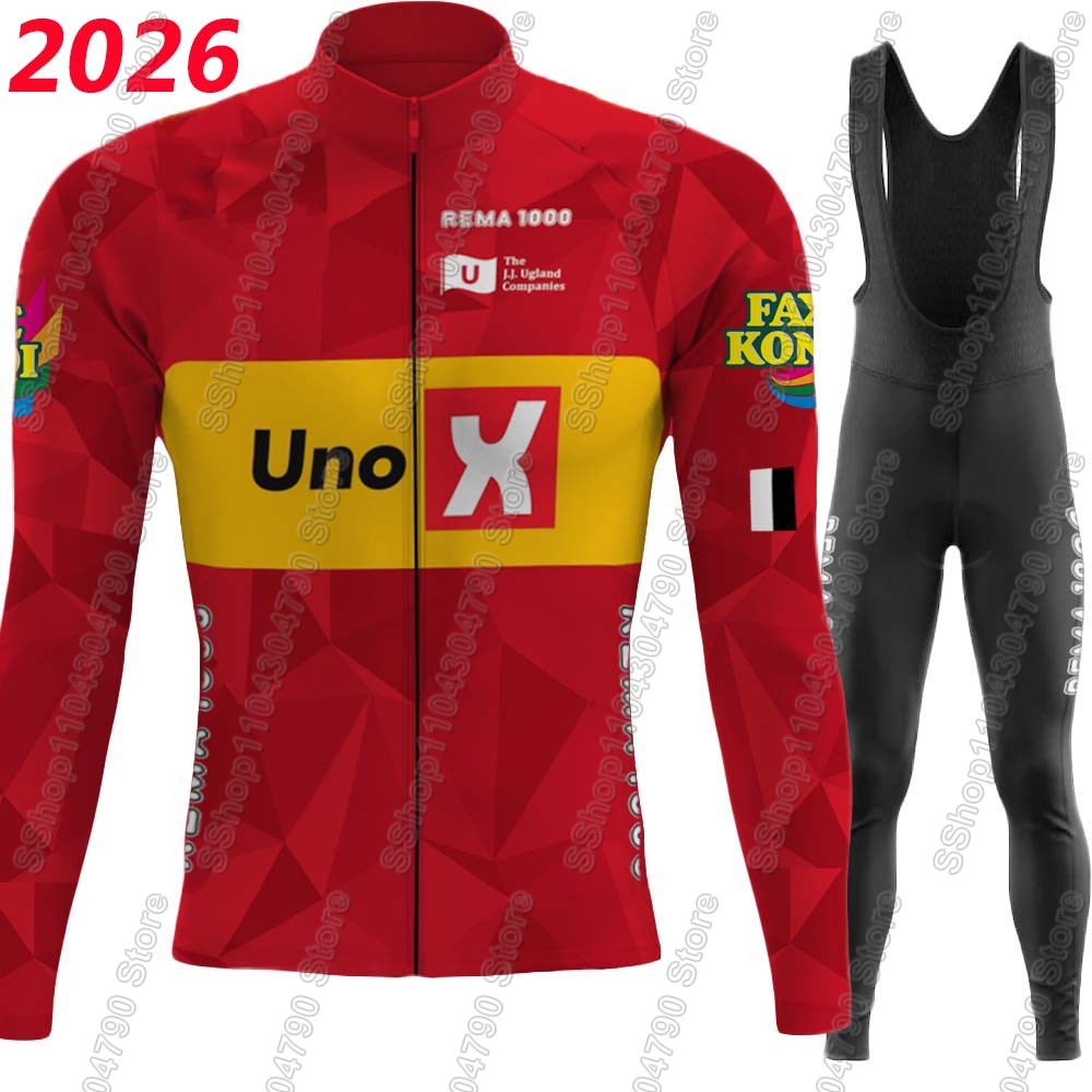 Cycling Bib Shorts - ชุดเสื้อเจอร์ซีย์ปั่นจักรยานแขนยาว Uno X Pro team 2026