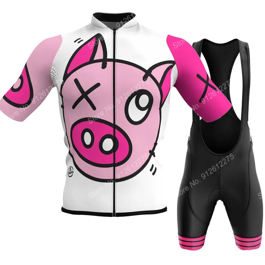 Cycling Bib Shorts - ชุด2023การ์ตูนหมูสำหรับผู้ชายเสื้อผ้าฤดูร้อนลายการ์ตูนเสื้อสำหรับปั่นจักรยานเสือภูเขากางเกงขาสั้นสำหรับขี่จักรยานเสือภูเขาเสื้อสำหรับปั่นจักรยานเสือหมอบ