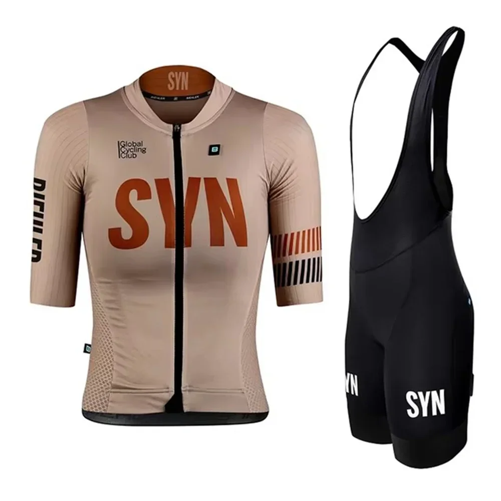Cycling Bib Shorts - ชุดปั่นจักรยานทีมซัมเมอร์ SYN สำหรับผู้หญิง เสื้อเจอร์ซีย์แขนสั้น SYNDICATE และกางเกงขาสั้นแบบมีสายรัด